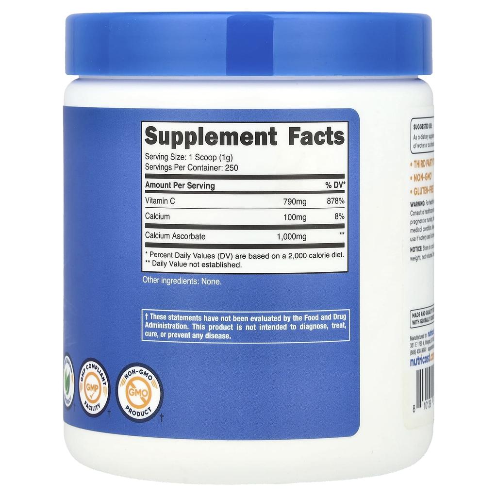 Calcium Ascorbate, Unflavored, 250G(8.9Oz)