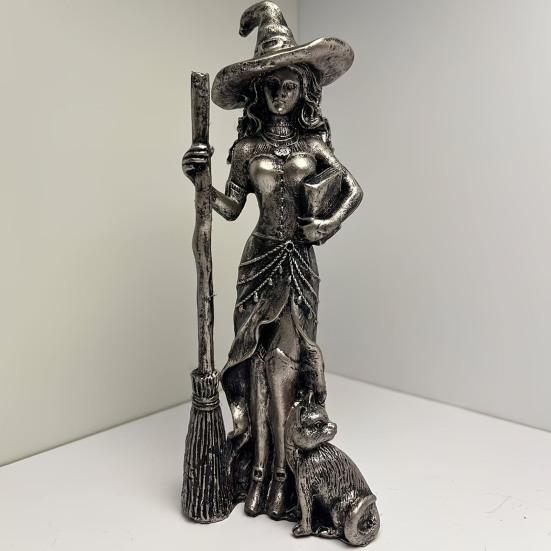 Sexy Witch Figurine Gothic Witch Ornament Desktop Decorative Witch Sculpture Gift for Witches Lovers Cabinet Mantel Decoration