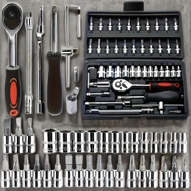 Профессиональный набор головок из 216 предметов - Привод 1/2", 3/8", 1/4" SAE и метрический, трещотка на 72 зуба для автомобильного и домашнего ремонта