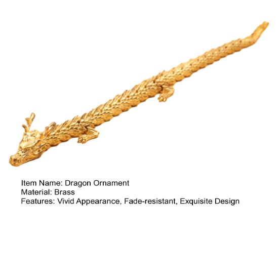 Chinese Zodiac Dragon Statue Golden Brass Dragon Sculpture with Movable Joints Chinese Zodiac Dragon Collectible Figurine Table Decor Ornament