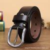 Fashion Trend Steel Buckle Head Belt Men'S Genuine Leather Pure Cowhide Pin Buckle Youth Versatile Casual Jeans Belt