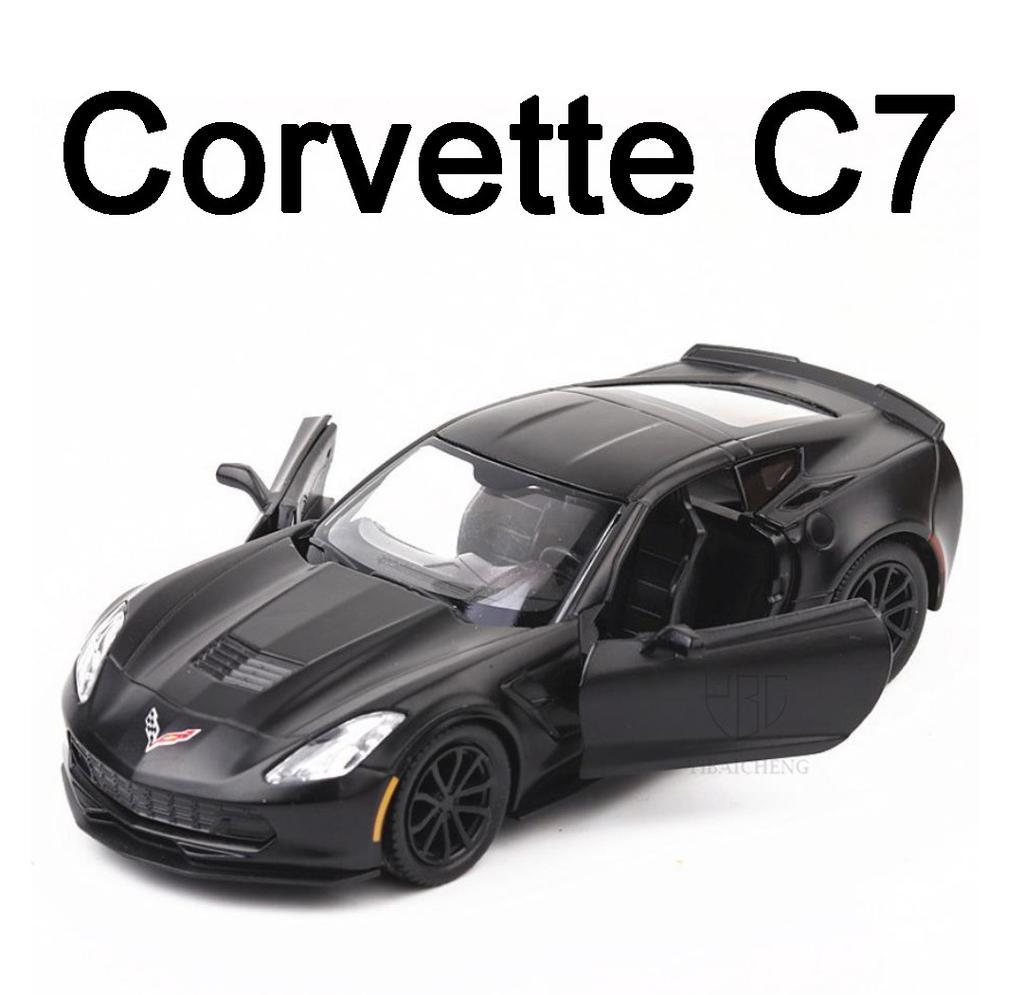 1:36 Corvette C7 Diecast Super Sport Car Model Toys For Boy Gifts Alloy Chevrolet Metal Car Models With Pull Back Vehicles