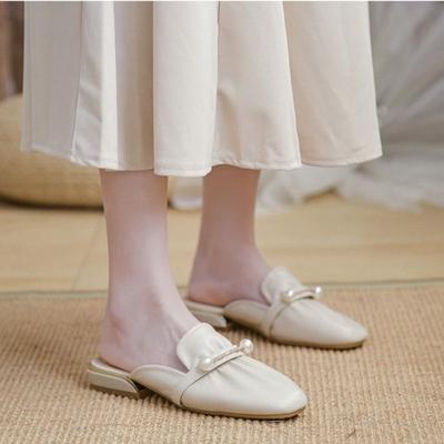 Модные туфли с круглым носком белого цвета, женские тапочки и сандалии, шлепанцы на низком каблуке, новый стиль, водонепроницаемая обувь, летняя распродажа, уникальная