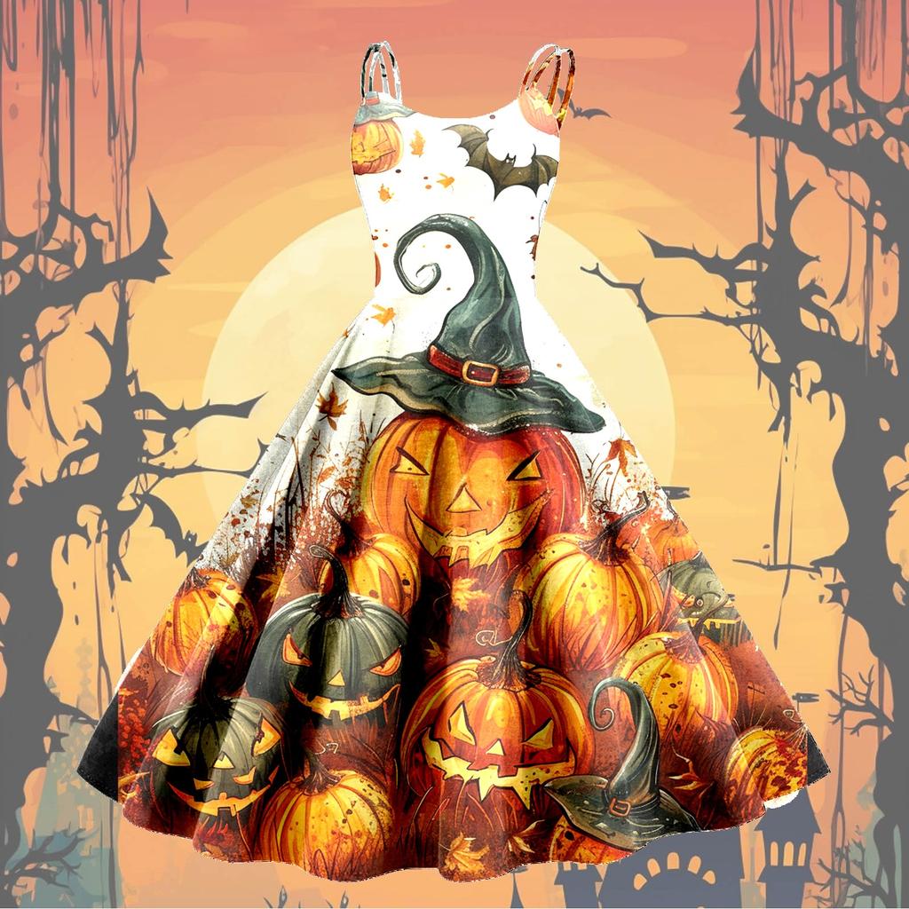 Женское модное сексуальное коктейльное платье без бретелек с принтом на Хэллоуин в стиле панк, винтажное платье.