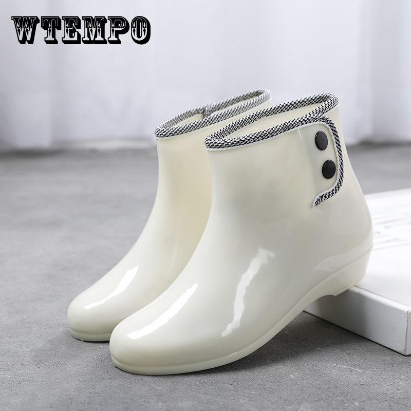 Модные резиновые сапоги для двух видов одежды «Солнечное и дождливое», женские короткие резиновые сапоги для взрослых, нескользящая обувь для воды, женская кухонная резиновая обувь, плюс бархат