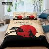 Samurai Duvet Cover Set Sunset Japanese Samurai Quilt Cover Scenery Silhouette Comforter Cover King Size 2/3pcs Twin Bedding Set
