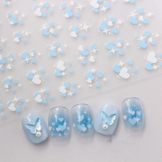 3D Colorful Holographic Out Nail Heart Shape Hollow Art Stickers Women Long-lasting Gel Polish Decals