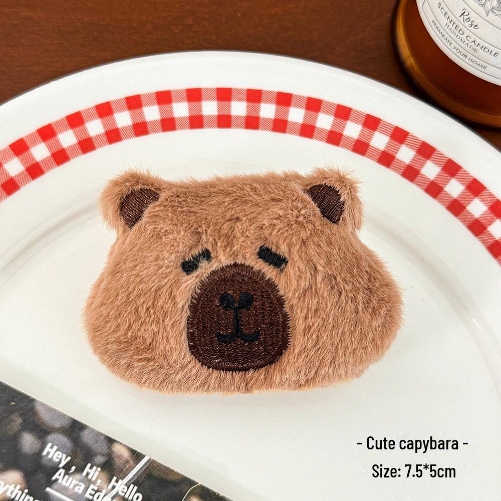 Мягкая брошь в виде молочно-желтого медведя - мультяшная кукла в подарок детям и детской одежде