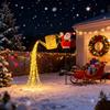 Solar Lights Outdoor Santa Watering Can Kettle Lights LED Fairy Lights Waterproof Metal Garden Lantern for Yard Patio Lawn Pathway