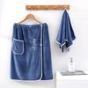 With Pocket Shower Towel Solid Color Short Towel Skirt Bathrobe Men Wearable Bath Towel  Shower