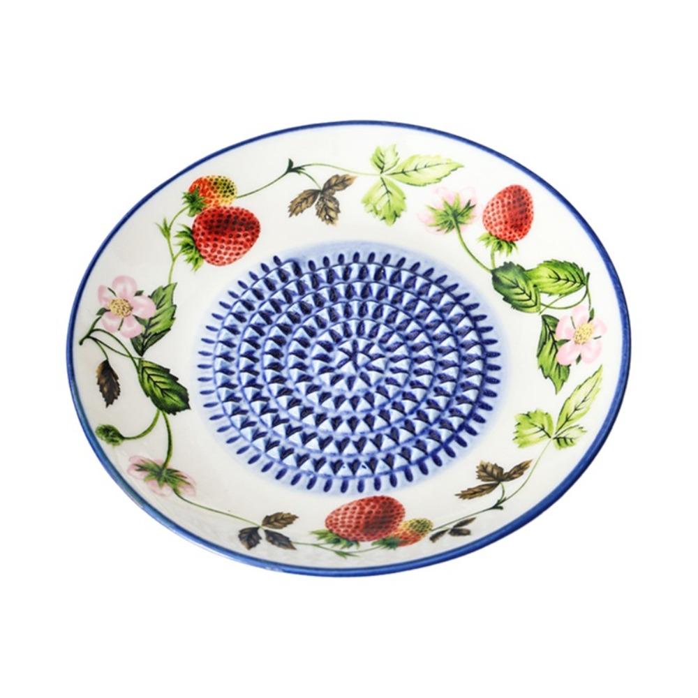 Round Plate Manual Garlic Masher Non-Slip Vegetable Grating Plate Ceramic Ginger Grater  Kitchen