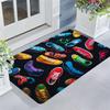 Black and Shoe Pattern Door Mat Suitable for Living Room Front Door Room Door Courtyard Door Entrance Home Decoration Carpet