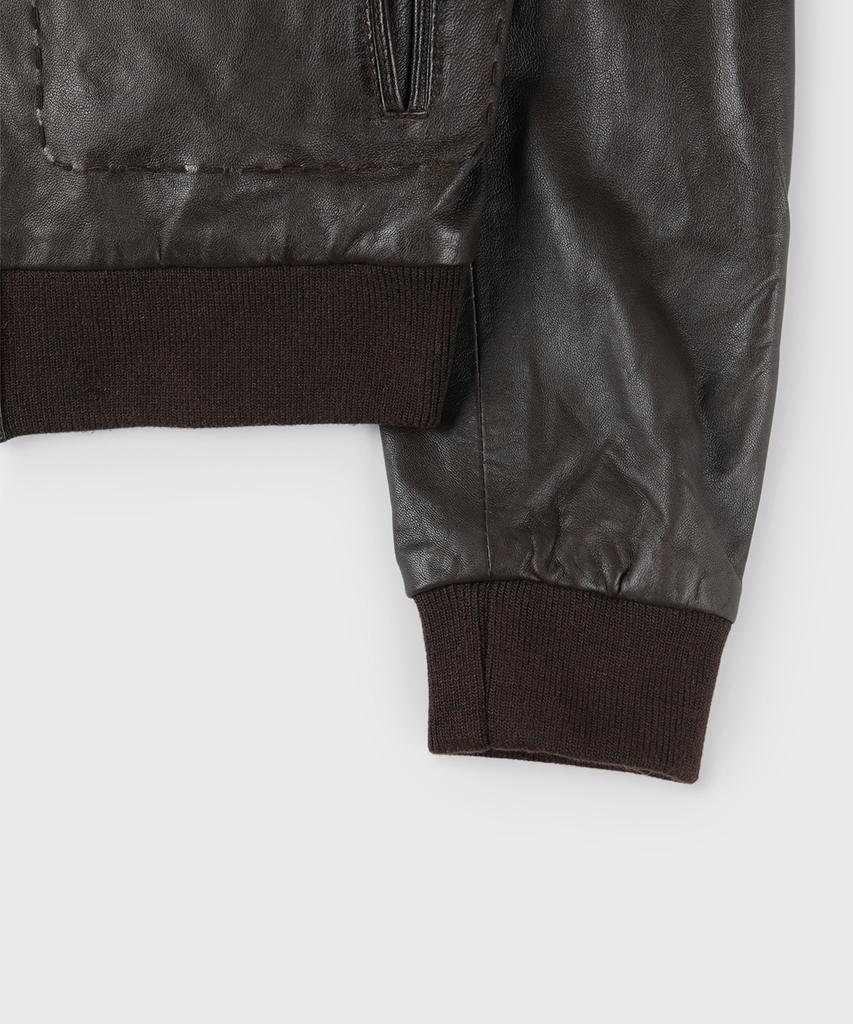 Panicale Dark Brown Oil Washed Lambskin Jacket