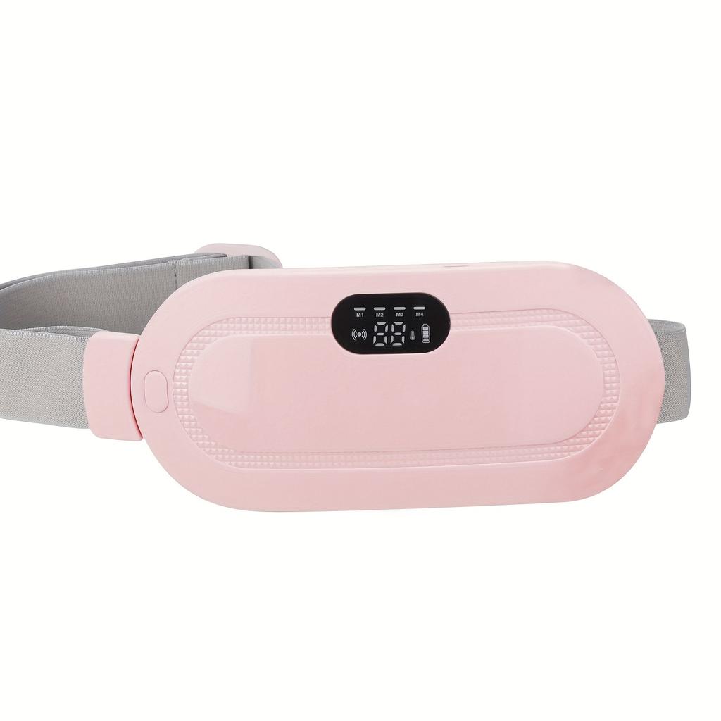 Cordless Electric Waist Belt Massager - Portable Fast Heating Pad with 3 Heat Levels, 3 Massage Modes, Back and Belly Heating