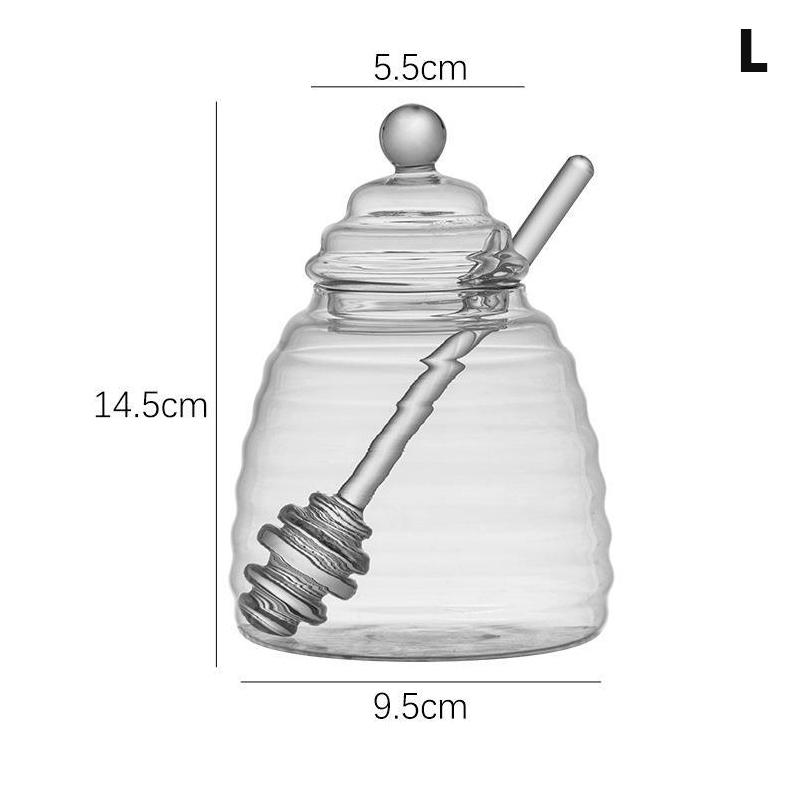 1 комплект стеклянный сотовый бак контейнер для хранения меда с ковшом и крышкой бутылка меда для дома свадьба вечеринка кухонные принадлежности