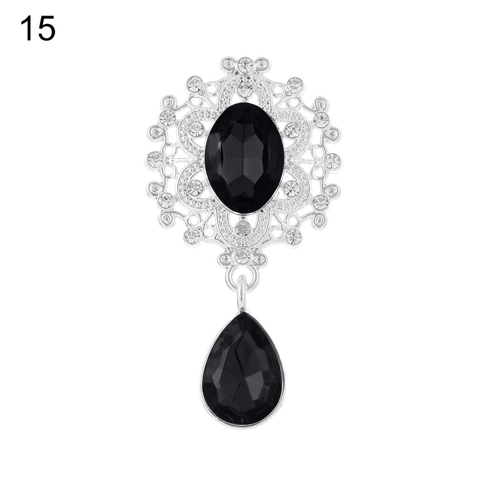 Decorative Brooch Faceplate Sparkling Crystal Sewing Button Scrapbooking Pendant Alloy Rhinestone