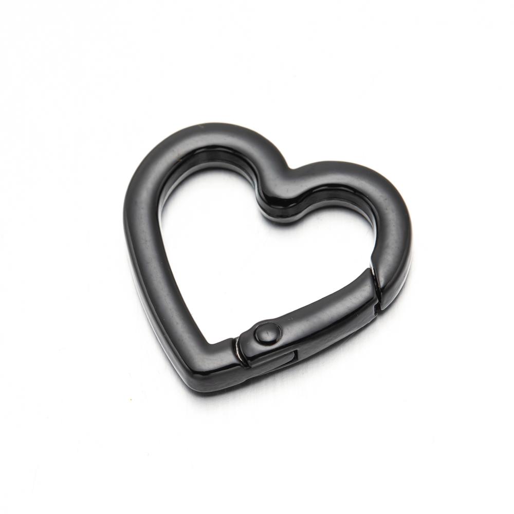 5Pcs 25mm Heart Shaped Carabiner Hook Ring Keychain Keyrings for DIY Jewelry Making Supplies Connector Buckles Accessories