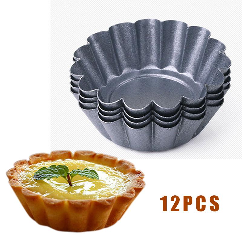 12 шт./компл. форма для бриоши, форма для выпечки яиц и пирогов, форма для выпечки из углеродистой стали с антипригарным покрытием