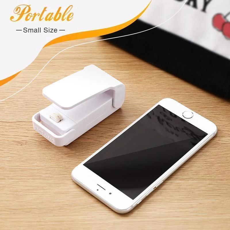 Portable Mini Sealer, Home Heat Bag Plastic Food Bag Sealing Machine Food Packaging Kitchen Storage Bag Clips(Without battery)