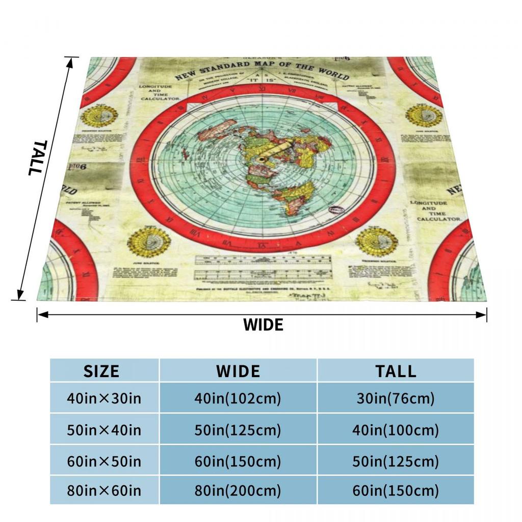 Исследование Карты Плоской Земли Глисона 1892 года Пользовательский Подарок Плоской Земли Ультрамягкое Микрофлисовое Одеяло