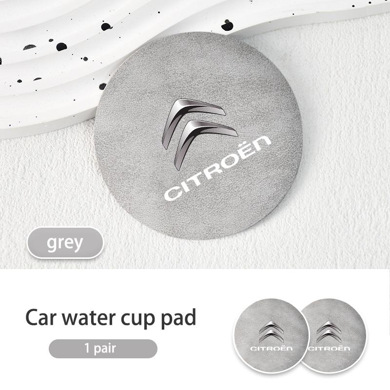AEG3 Suede Car Coaster Anti-slip Water Cup Heat Insulation Mat Decor For Citroen Grand Berlingo Jumper Celysee Xsara Picasso Aircross