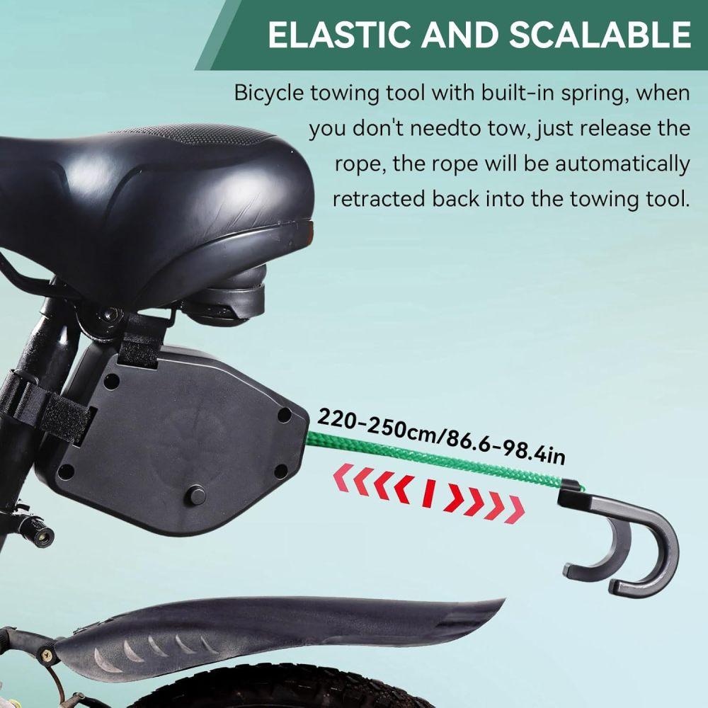 Bike Tow Rope for Children, Bike Towing System Rope for Parent-Kid Towing Straps Kids Tow Behind Bike System Secure Retractable