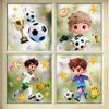 Static Stickers Cartoon Children's Soccer  Decorative Wall Stickers
