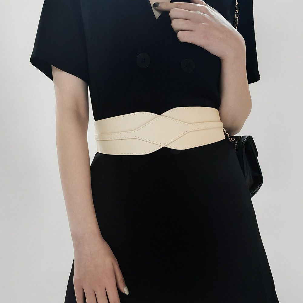 Однотонный поясной ремень, широкий декоративный пояс, изысканный эластичный пояс, украшение для одежды