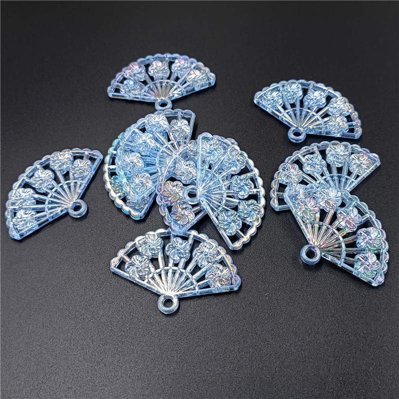 Rose Fan Loose Beads 10/20pcs Fashion Handmade Materials Leaf Loose Beads DIY Jewelry Accessories AB Color Gilded Edge Jewelry