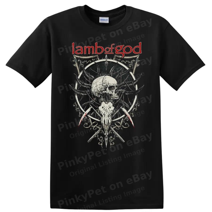 Lamb of God Metal Skull T Shirt Gothic Rock Band Art Tee