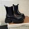 Raised Platform Martin Boots Women's 2025 Autumn New Small British Chimney Platform Chelsea Short Boots Women