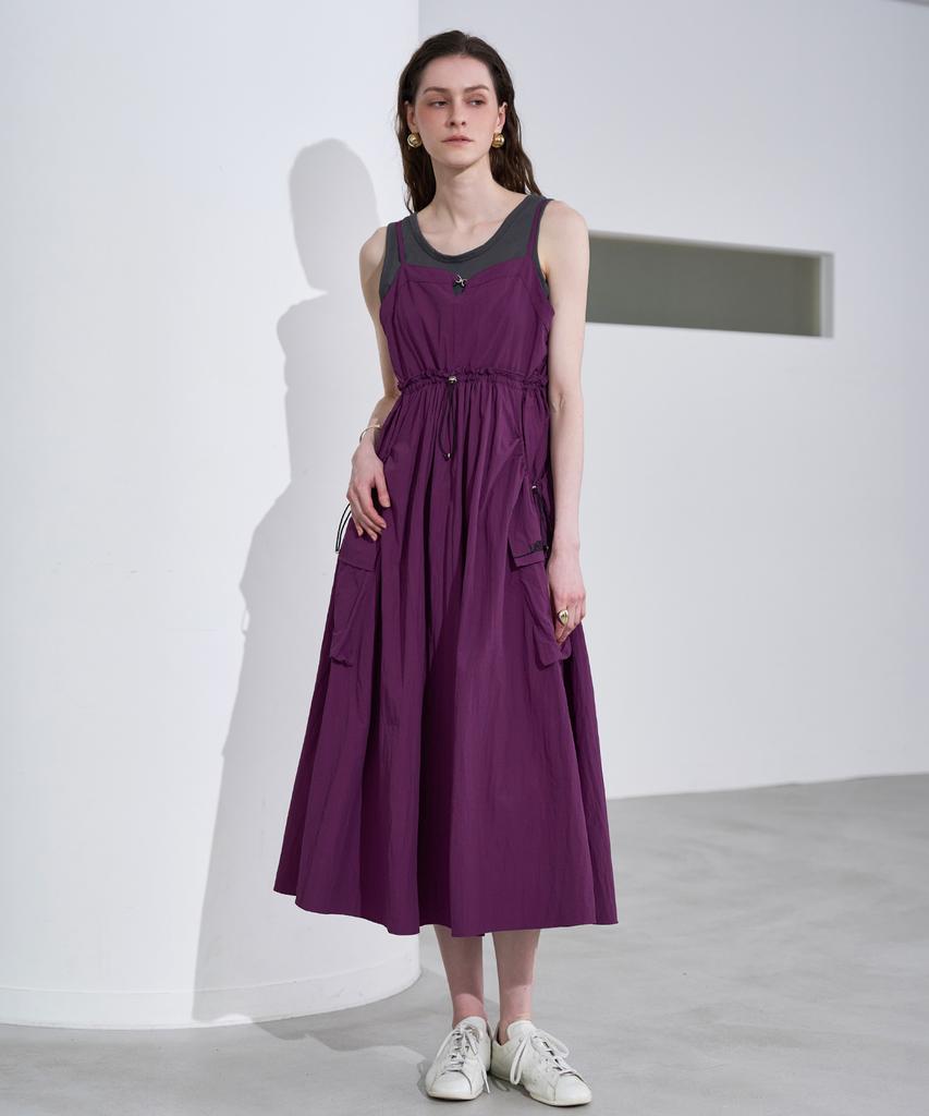 Leni And Mccoy Waist String Crinkly Summer Long Dress Mm08Op003Hjy