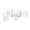 1:12 Dollhouse Furniture Model Set Miniature Baby Crib Rocking Horse Chair Cabinet Decoration