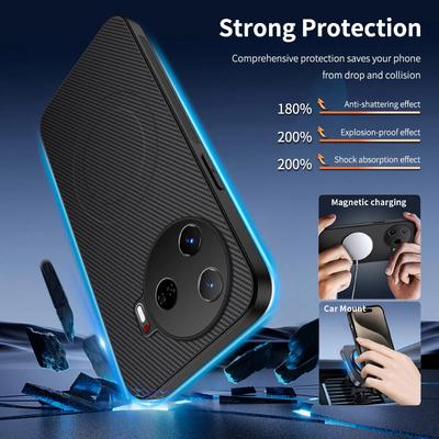 Чехол для телефона Магнитная беспроводная зарядка Для Tecno Camon 30 Pro 4G 5G Защита объектива Ударопрочный силиконовый кожаный чехол-накладка