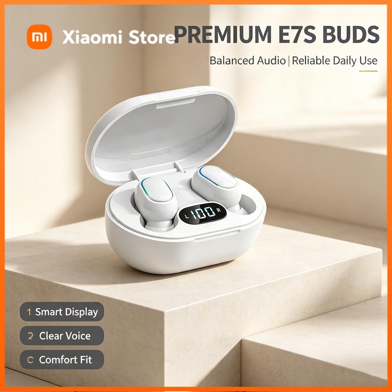 Xiaomi E7S TWS Earphone Bluetooth Headphones with Mic 9D Stereo Hifi Earbuds Wireless Headse