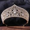 DIEZI New Baroque Korean Gold Color Crown Hair Accessories Luxury Crystal Tiara For Women Wedding Headdress Bridal Hair Zircon
