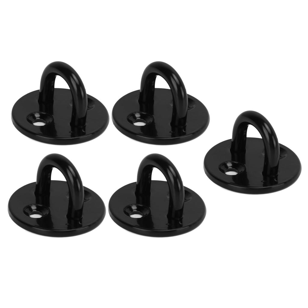 5Pcs Eye Plate Thickened Black Stainless Steel Enhanced Load Bearing Heavy Duty Pad Eye Plate 6mm 0.24in
