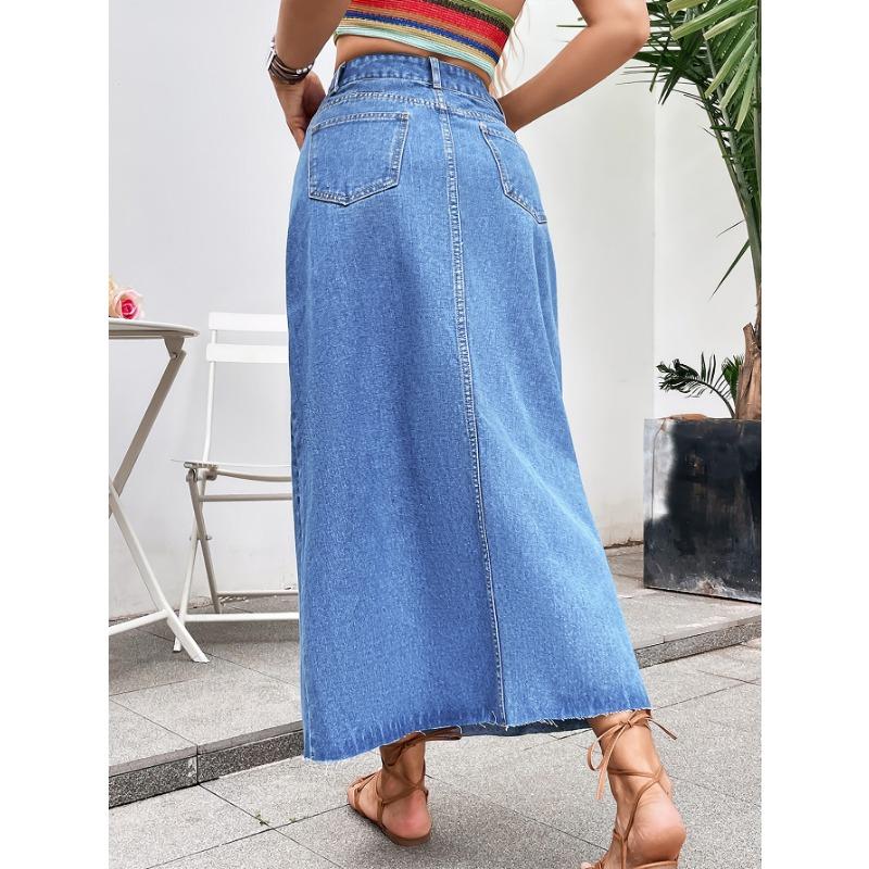 Женская повседневная джинсовая юбка А-силуэта с высокой талией, утягивающая, универсальная