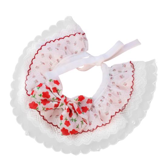 Нагрудник для домашних животных, кружевная отделка, приятна для кожи, тонкая текстура, износостойкая, не вызывает раздражения, легко носить.