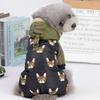 Одежда для домашних собак, осенне-зимняя одежда, одежда на четырех ногах, зимнее теплое хлопковое пальто с принтом тедди и маленькой собачки