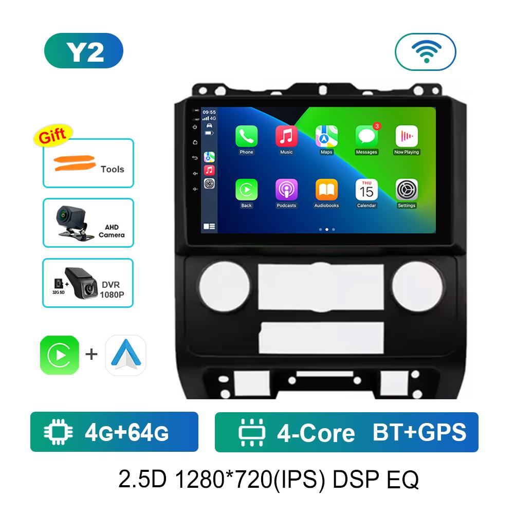 9'' Автомобильный видео мультимедийный плеер DSP Стерео для Ford Escape 2007 - 2012 Carplay ОС Android WiFi GPS 4G Bluetooth Разделенный экран
