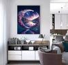 Adult DIY 5D Diamond Painting Set Diamond Art Purple Moon Diamond Painting Full Diamond Embroidery Craft Set Home Wall D