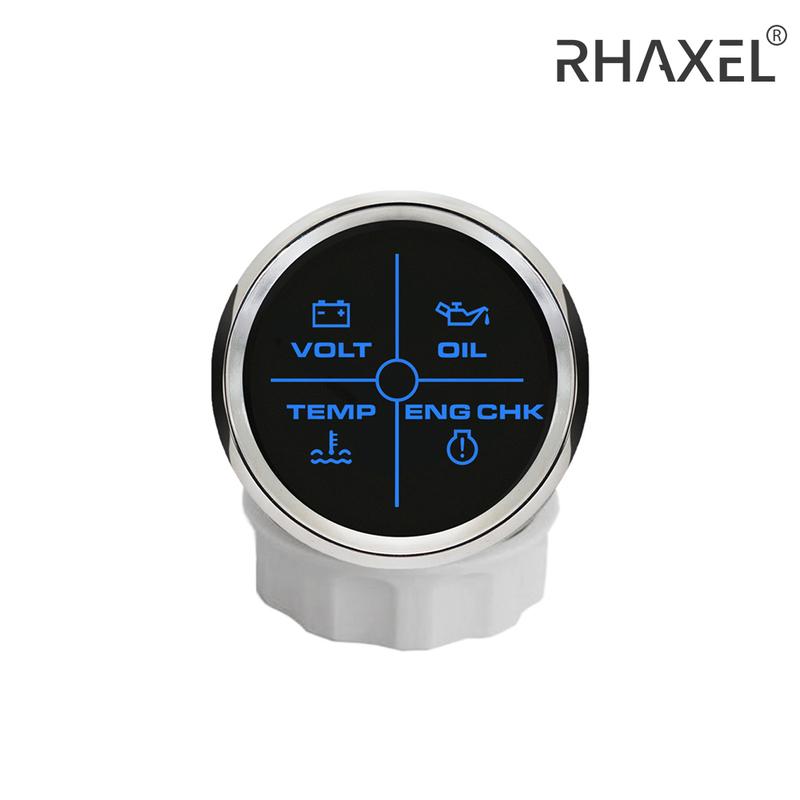 RHAXEL 52 мм (2 '') 4 светодиодных датчика аварийного сигнала двигателя 12 В 24 В с красной подсветкой для моторной лодки, фургона, UTV, универсальный