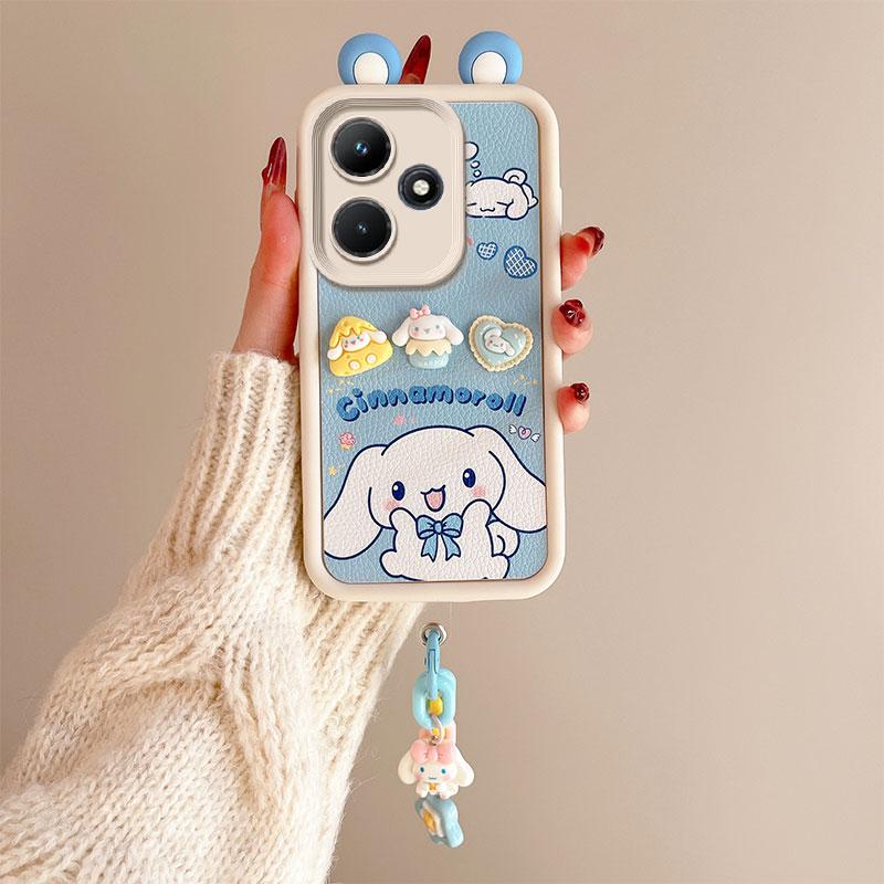 KEYSION Чехол с милым 3D-мультяшным изображением уха для Infinix Hot 30i с браслетом, мягкий силиконовый противоударный чехол для телефона Infinix Hot 30i X669C