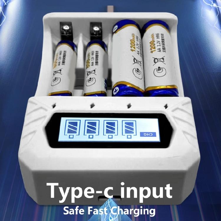 Зарядное устройство Type C для 4 батарей AA и 3 батарей AAA, DC12V 800mA, высокая емкость, 1.2V NiMH, с низким саморазрядом