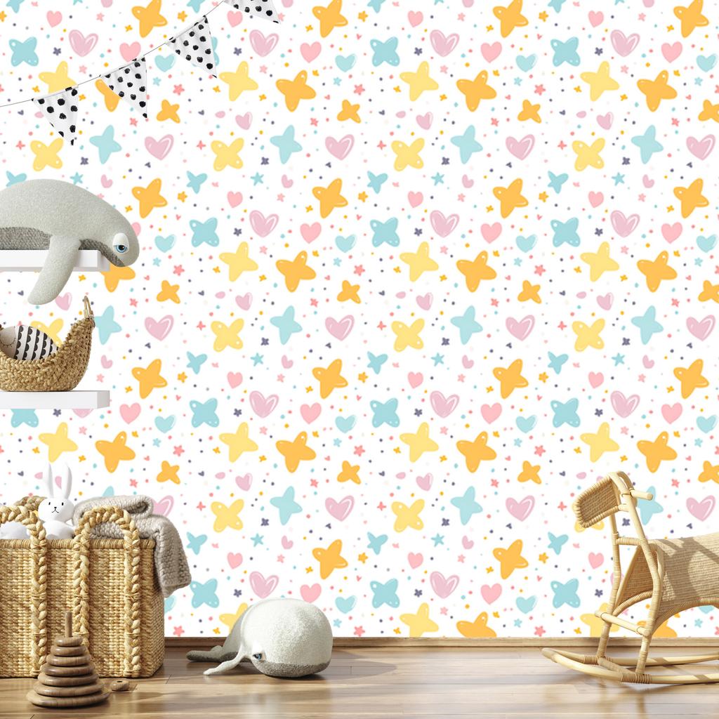 Love Wallpaper White, Cream and Celadon 50x1000