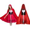 Women Little Red Riding Hood Costume Adult Christmas Halloween Party Dress With Cape Queen Uniform Suits
