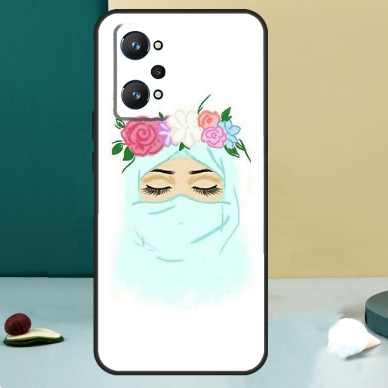 Мусульманская Исламская Девушка Глаза Хиджаб Для Realme 11 10 12 13 14 Pro Plus GT 7 6 5 Pro GT 6T C67 C61 C53 C51 C21Y C25S C75 C55 Чехол