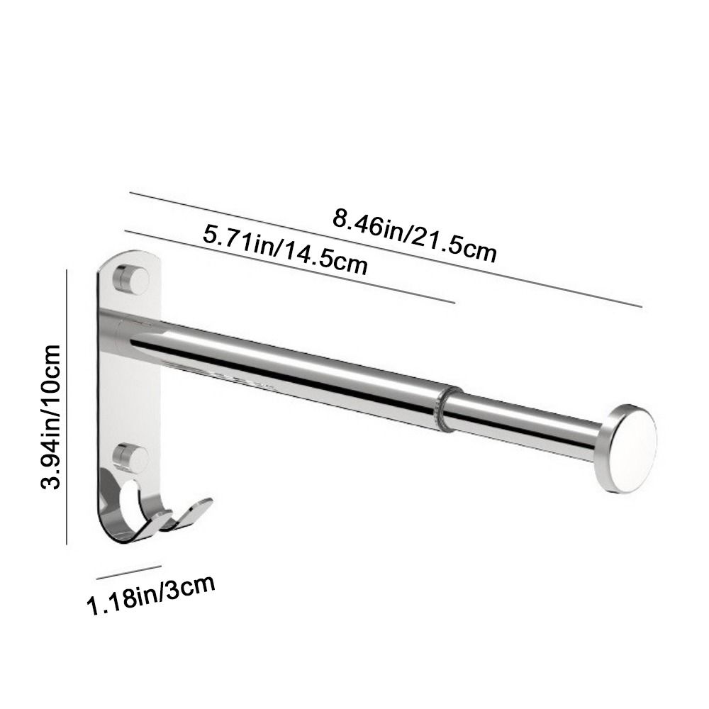 2Pcs Punch-free Clothes Drying Hanger Wall-mounted Scalable Storage Racks  Bathroom