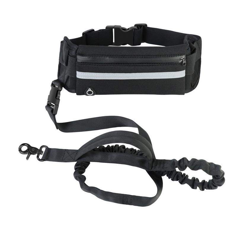 Outdoor Sport Pet Waist Bag Traction Rope Reflective Anti Explosion Pet Traction Rope Stretchable Elastic Belt For Dog Leash